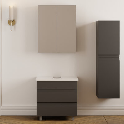 Badmöbel 2er Set: Unterschrank &amp; Spiegelschrank