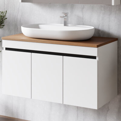 Unterschrank mit Aufsatzwaschbecken