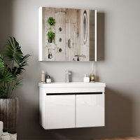 Badmöbel 3-er Sets: Unterschrank, Waschbecken & Spiegelschrank