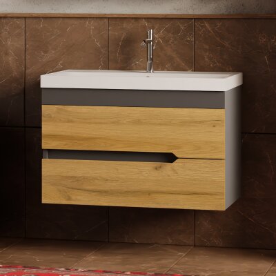 Waschtisch 2-er Sets: Unterschrank mit Waschbecken