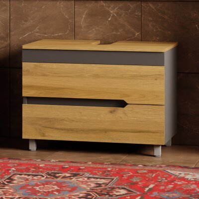 Unterschrank mit Waschtischplatte ohne Waschbecken: Trägerplatte und Bad-Unterschrank