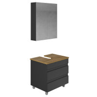 Stehendes Badmöbel Set Lara 60 mit Konsole Eiche