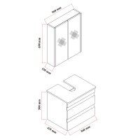 Stehendes Badmöbel Set Lara 60 mit Konsole Eiche