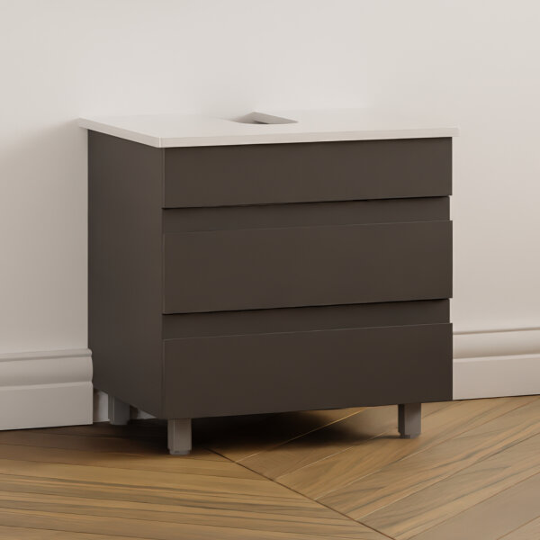 Waschbeckenunterschrank Lara 60 mit Konsole Wei&szlig;