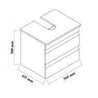 Waschbeckenunterschrank Lara 60 mit Konsole Weiß