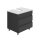 Badmöbelunterschrank Anthrazit für Gäste-WC, Waschtischplatte in Weiß Hochglanz, Badschrank mit Schubladen - Banyox