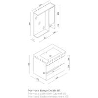 Badmöbel Set Marmara Weiß 65