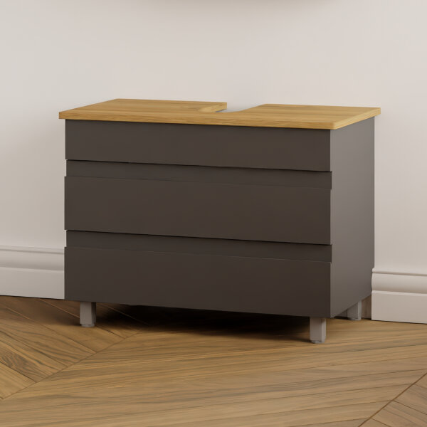 Waschbeckenunterschrank Lara 80 mit Konsole Eiche