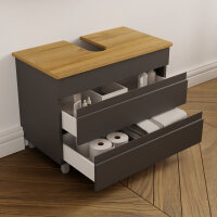 Waschbeckenunterschrank Lara 80 mit Konsole Eiche