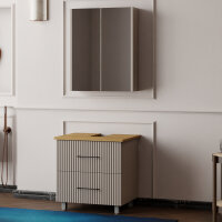 Stehendes Badmöbel Set Liana 60 mit Konsole Eiche