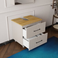 Stehendes Badmöbel Set Liana 60 mit Konsole Eiche