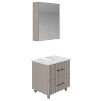 Stehendes Badmöbel Set Liana 60 mit Konsole Weiß