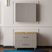 Stehendes Badmöbel Set Liana 80 mit Konsole Eiche