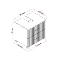 Waschbeckenunterschrank Liana 60 mit Konsole Eiche