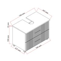 Waschbeckenunterschrank Liana 80 mit Konsole Eiche