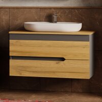 Waschtisch mit Unterschrank Marmara 100 Konsole Eiche