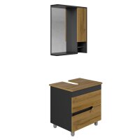 Stehendes Badmöbel Set Marmara 60 Konsole Eiche