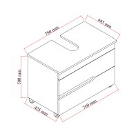 Waschbeckenunterschrank Marmara 80 Konsole Weiß