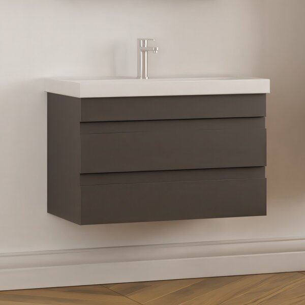 Waschbeckenunterschrank Lara Anthrazit 60/80/100 cm mit Konsole-Option