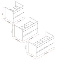 Waschtischunterschrank Marmara Anthrazit Eiche