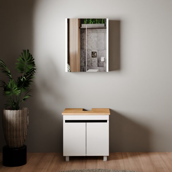 Stehendes Badm&ouml;bel Set Venus 60 mit Konsole Eiche