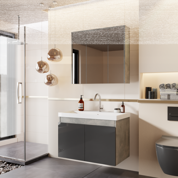 Badmöbel Set Alfa 50 Anthrazit