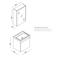 Badmöbel Set Alfa 50 Anthrazit