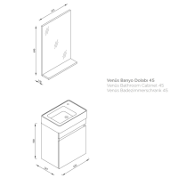 Badmöbel Set Venus Weiß 45