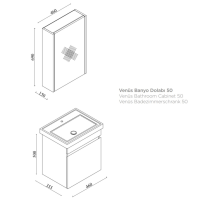 Badmöbel Set Venus Weiß 50