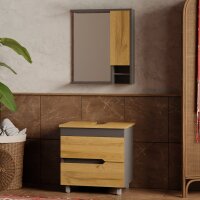 Stehendes Badmöbel Set Marmara 60 Konsole Eiche