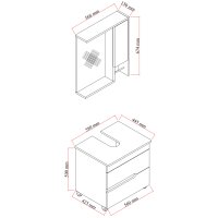 Stehendes Badmöbel Set Marmara 60 Konsole Weiß