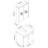 Stehendes Badmöbel Set Venus 60 Konsole Eiche