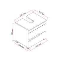 Waschbeckenunterschrank Marmara 60 Konsole Eiche