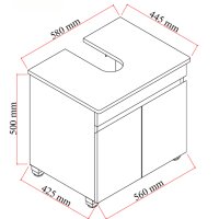 Waschbeckenunterschrank Venus 60 Konsole Weiß