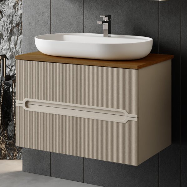 Waschtisch mit Unterschrank Bella 80 Konsole Walnuss