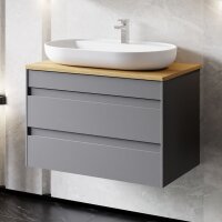 Waschtisch mit Unterschrank Lara 80 Konsole Eiche