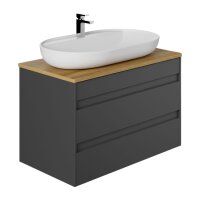 Waschtisch mit Unterschrank Lara 80 Konsole Eiche