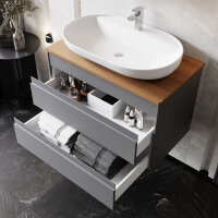 Waschtisch mit Unterschrank Lara 80 Konsole Walnuss