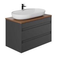 Waschtisch mit Unterschrank Lara 80 Konsole Walnuss