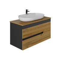 Waschtisch mit Unterschrank Marmara 100 Konsole Eiche