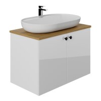 Waschtisch mit Unterschrank Mimoza 80 Konsole Eiche