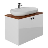 Waschtisch mit Unterschrank Mimoza 80 Konsole Walnuss