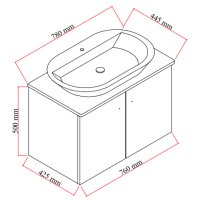 Waschtisch mit Unterschrank Mimoza 80 Konsole Walnuss