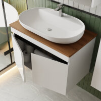 Waschtisch mit Unterschrank Venus Weiß 80 Konsole...