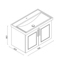 Waschtisch mit Unterschrank Arin Weiß 80
