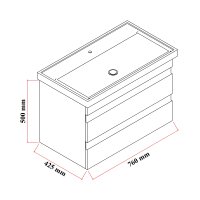 Waschtisch mit Unterschrank Lara 80