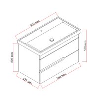 Waschtisch mit Unterschrank Marmara 80
