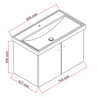 Waschtisch mit Unterschrank Mimoza 80
