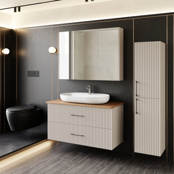 Badmöbel Set Liana 100 Konsole Walnuss