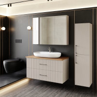 Badmöbel Set Liana 100 Konsole Walnuss